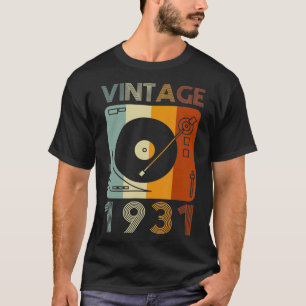 Camiseta Vintage 1931 Retro Record Player Birthday Vinyl