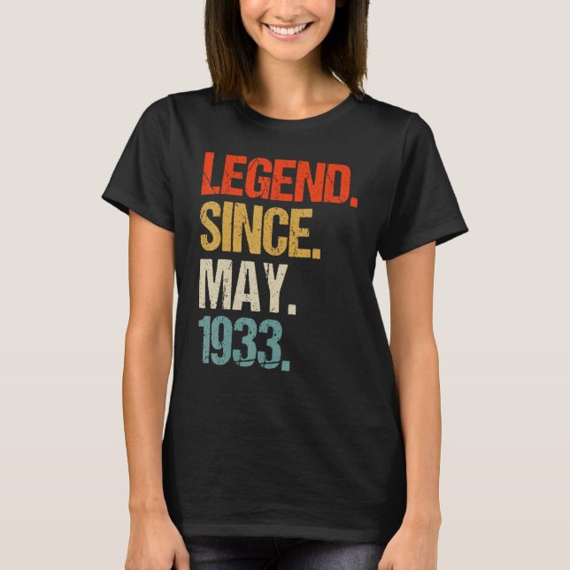 Camiseta vintage 1933, 90, retro 90 anos (Frente)