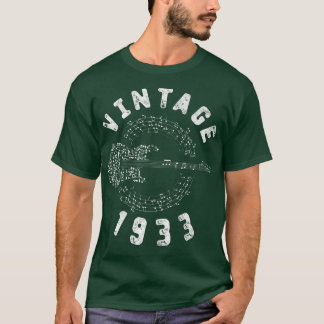 Camiseta Vintage 1933 Birthday Limited Edition Guitar Music