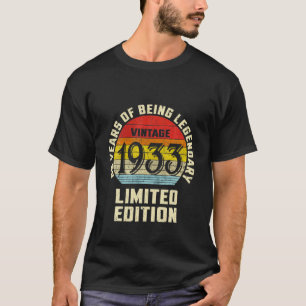 Camiseta Vintage 1933 Limited Edition 88 Anos Legendário 88