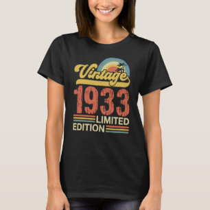 Camiseta Vintage 1933, Nascer de 90 anos em 1933
