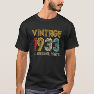 Camiseta Vintage 1933 Todas as Partes Originais com 89 anos
