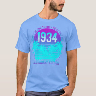 Camiseta Vintage 1934 87th Birthday Aestic Sunset Palm 8