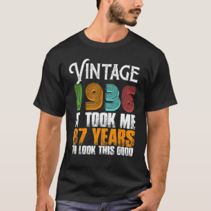 Camiseta Vintage 1936, 87 Anos Aniversário Retro Padre"