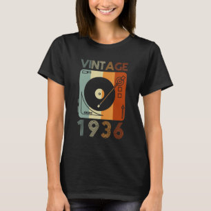 Camiseta Vintage 1936 Retro Record Player Birthday Vinyl Dj