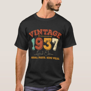 Camiseta Vintage 1937 Original Parts Funny Birthday Gift