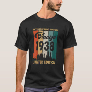 Camiseta Vintage 1938 84º Aniversário Retro 84 Anos De Se