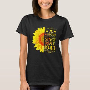 Camiseta Vintage 1943 72 Anos Idade 72 Maio Nascimento do S