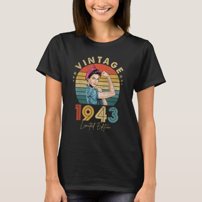 Camiseta Vintage, 1943, 80, Aniversário (Frente)