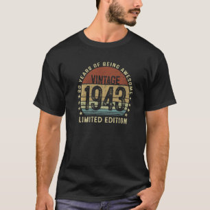 Camiseta Vintage 1943, 80, Aniversário