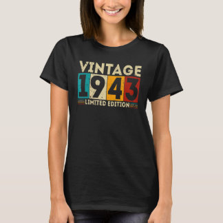 Camiseta Vintage, 1943, 80, Aniversário