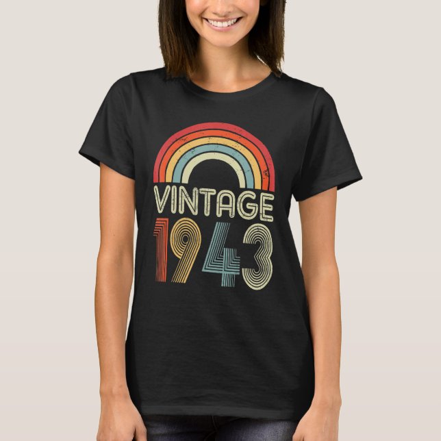 Camiseta Vintage 1943, 80, Aniversário (Frente)