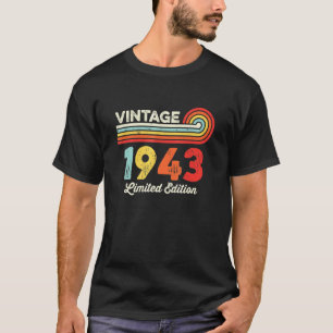 Camiseta Vintage 1943 Aniversário Mulheres Nasceres Em 1943