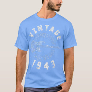 Camiseta Vintage 1943 Birthday Limited Edition Música de Vi