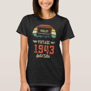 Camiseta Vintage 1943 Retro Cassete 1943 79º Aniversário 79