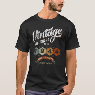 Camiseta Vintage 1944 Bday Aged To Perfection 77th Birthday