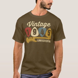 Camiseta Vintage 1945 Birthday Retro Guitar 77th Birthday P