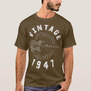 Camiseta Vintage 1947 Birthday Limited Edition Música de Vi