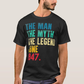 Camiseta Vintage 1947 Man Myth Legend 74th Bday Retro 74 Ye