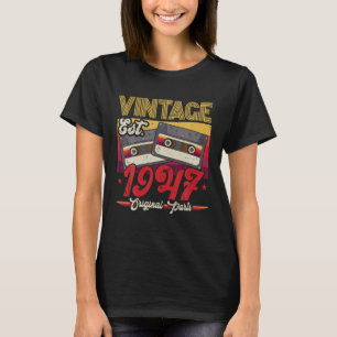 Camiseta Vintage 1947 Original Parts Funny 75 Anos Antiga 7