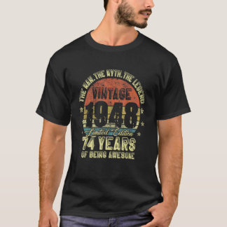 Camiseta Vintage 1948 74 Anos 74 Anos Aniversário
