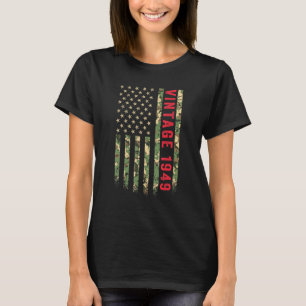 Camiseta Vintage 1949 American Flag Camo 73 Anos 73
