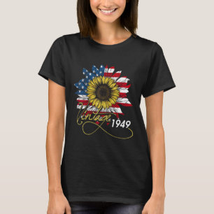 Camiseta Vintage 1949 Sunflower 4 de julho Dia da Independê