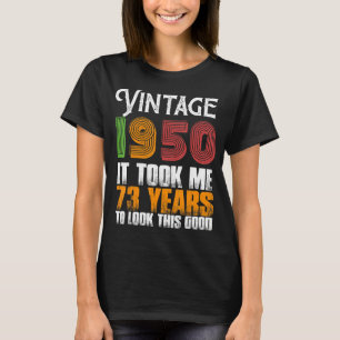Camiseta Vintage 1950 73 anos Aniversário do Retro Padre