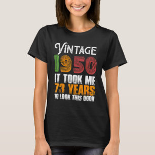 Camiseta Vintage 1950 73 anos Aniversário do Retro Padre
