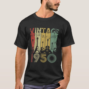 Camiseta Vintage 1950 Tee 70 Birthday Oferece Guitarista Gu
