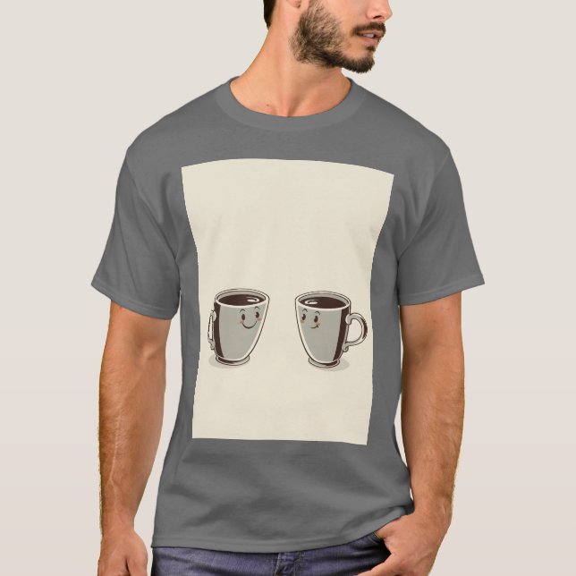 Camiseta Vintage 1950s Coffee Mugs girl (Frente)