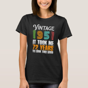 Camiseta Vintage 1951 72 anos Aniversário do Retro Padre