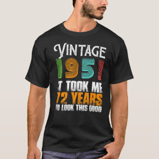 Camiseta Vintage 1951 72 anos Aniversário do Retro Padre