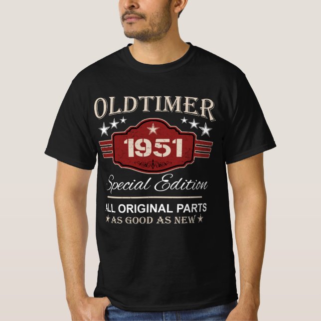 Camiseta Vintage 1951 - Aniversário Retroativo - Presente d (Frente)