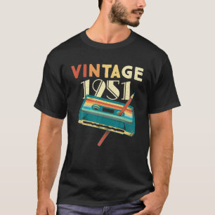 Camiseta Vintage 1951 Music Cassette 72nd Birthday Gifts 72