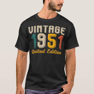 Camiseta Vintage 1951 Retro Style 73º Nascer De Aniversário