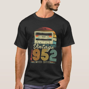 Camiseta Vintage 1952 Cassete Retro 1952 Aniversário de 74