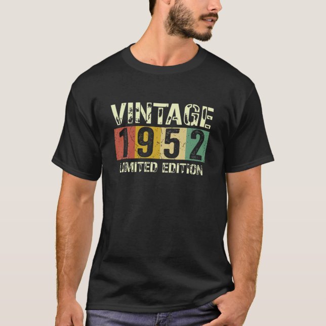 Camiseta Vintage 1952 Limited Edition 70 Birthday (Frente)