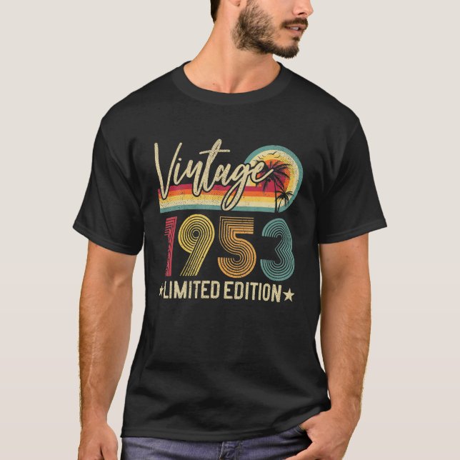 Camiseta Vintage 1953 68th Birthday Gift 68 Anos (Frente)