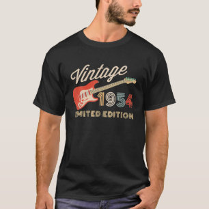 Camiseta Vintage 1954 Edição Limitada, Guitarra, Ano De Nas