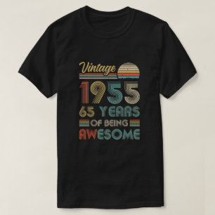 Camiseta Vintage 1955 65º Presente de 65 Anos