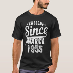 Camiseta Vintage 1955 Incrível Desde Março Feliz Meu 67º Bi