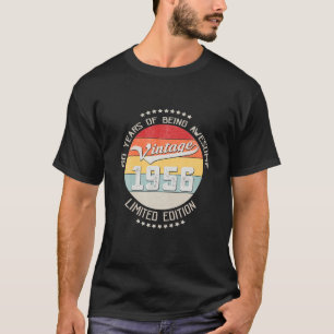 Camiseta Vintage 1956 66º Aniversário Presente Há 66 Ano