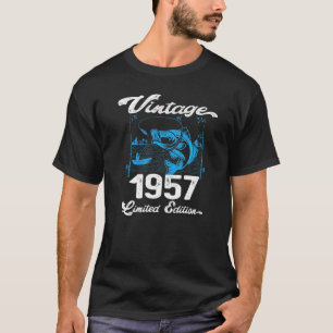 Camiseta Vintage 1957, 65 Anos Pescadores De Pesca Nascidos