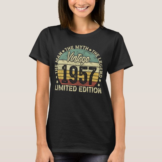 Camiseta Vintage 1957, 66 anos, Retro 66º aniversário (Frente)