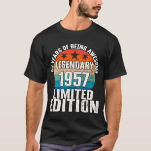 Camiseta Vintage 1957 Legendário 66 Anos