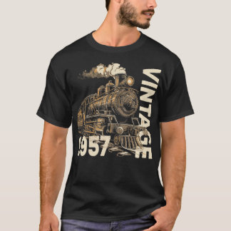 Camiseta Vintage 1957 Steampunk Steam Train Locomotive 67th