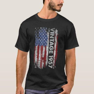 Camiseta Vintage 1957 U.A. Bandeira Americana 65 Anos 65th 