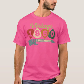 Camiseta Vintage 1960 Aniversário - Festa de aniversário de