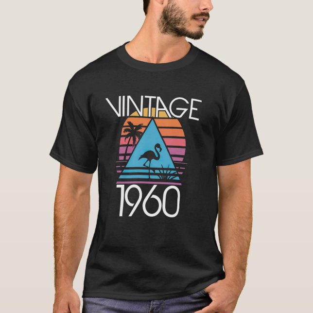 Camiseta Vintage 1960 - Gráfico de Onda Sintética Retroativ (Frente)